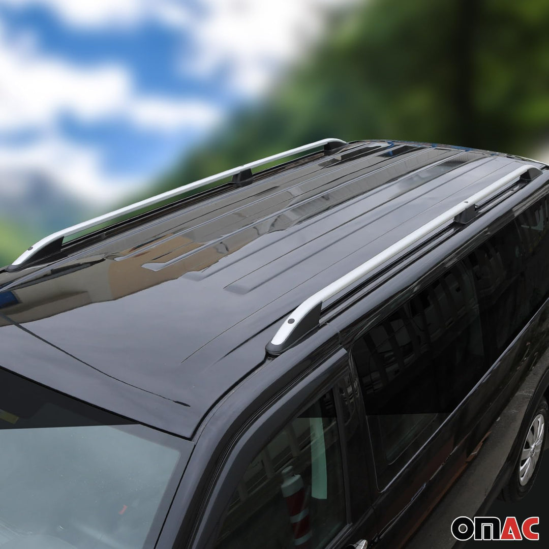 OMAC Dachreling Dachgepäckträger kompatibel mit Nissan NV200 2010-2024 Aluminium Silber 2X, Elegance