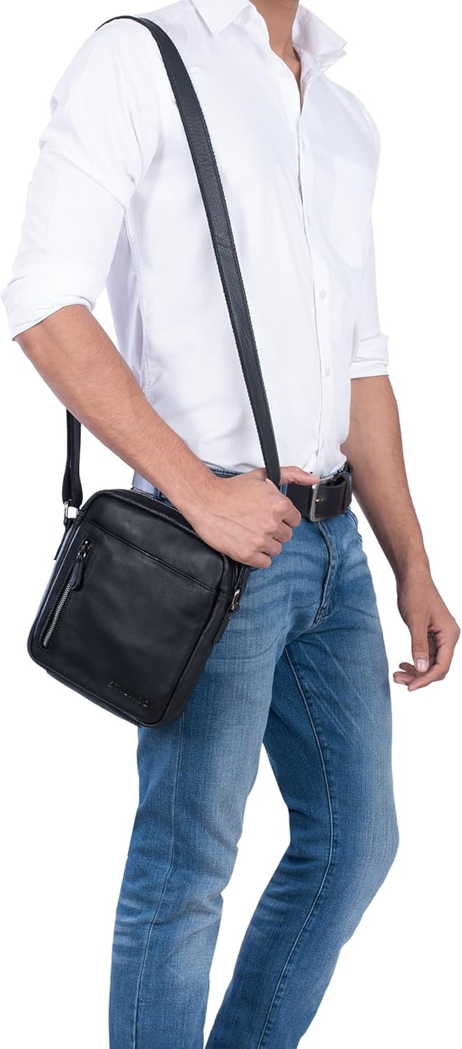 STILORD 'Kennedy' Kleine Umhängetasche Echtleder Vintage Messenger Bag Ledertasche für 8,4 Zoll Tabl