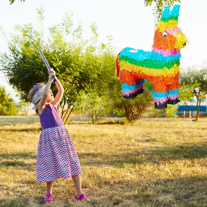 3 TLG. Pinata Set Lama, Pinatastab mit Augenmaske, Piniata für Kinder, Stock & Augenbinde, Esel Piña