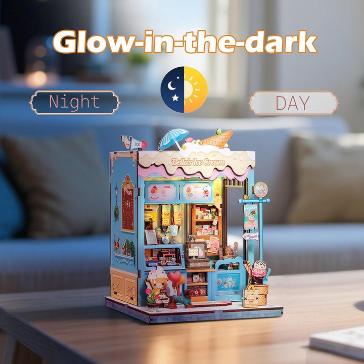 Fsolis Book Nook Kit - Kreatives 3D-Puzzle mit LED-Beleuchtung für einzigartige Miniatur-Welten Jung