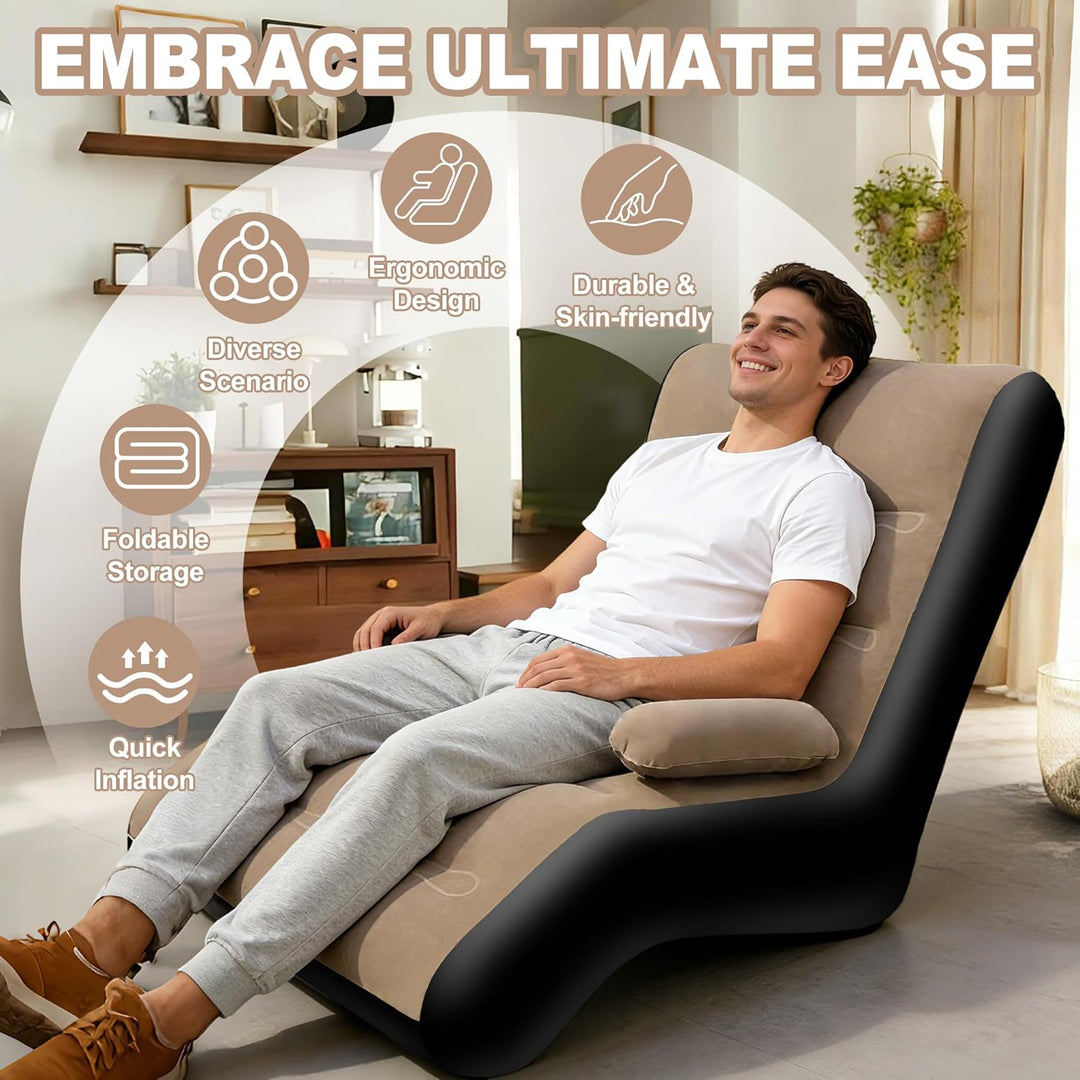 KingSom Aufblasbares Sofa, Aufblasbare Couch mit Armlehne, Camping Sofa Aufblasbares Luftsofa, Wasse