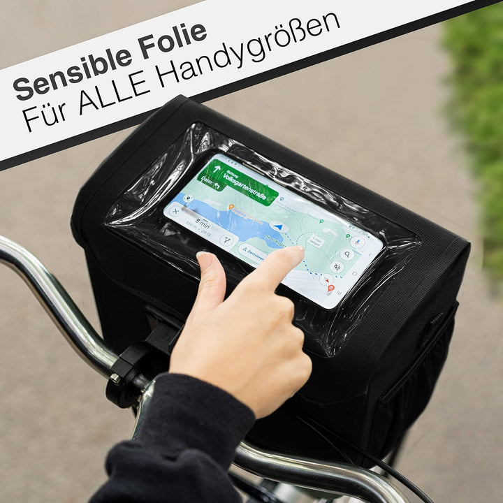 Valkental x KLICKfix Lenkertasche 7L mit Handyfach, für Ebike | 7L Volumen, praktische Lenkertasche