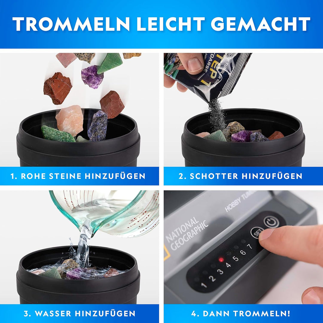 National Geographic Steintrommel Hobby-Set – Vollständiges Set zum Steine Trommeln mit Hochwertiger