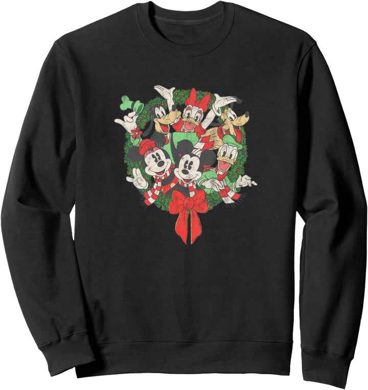 Disney Mickey & Friends Smiling In The Weihnachten Wreath Sweatshirt