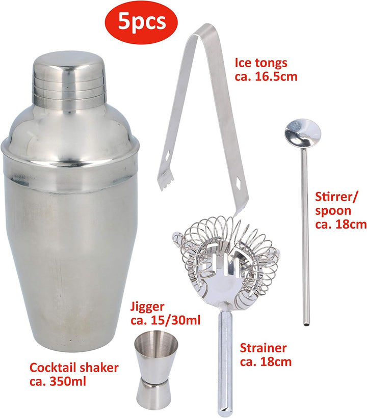 Alpina 10185 Cocktail-Set 5-Teilig, Inox/Rostfrei