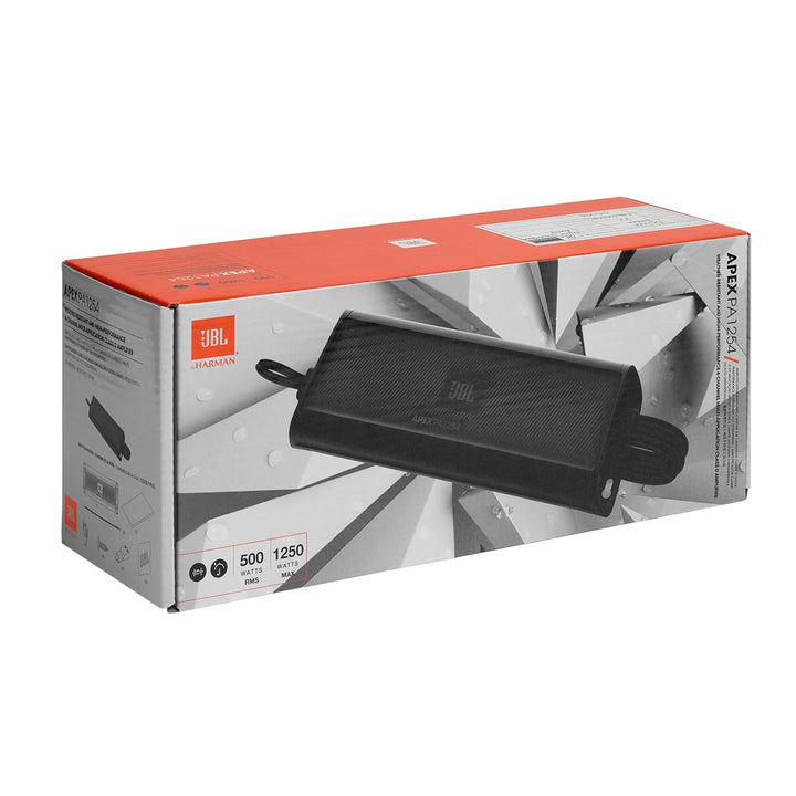 JBL APEX PA1254-4 Kanal Verstärker 1250 Watt - Ultrakompakter und Leistungsstarker Auto & Boot Mini