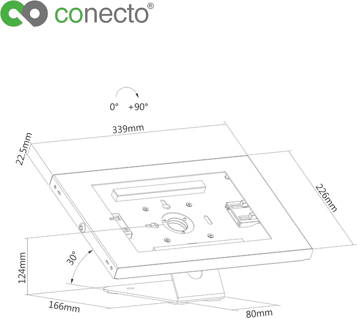 conecto Thekenhalterung für Tablet, mit abschliessbarem Stahlgehäuse für Tab A 10.1 (2019)/ Tab A7/