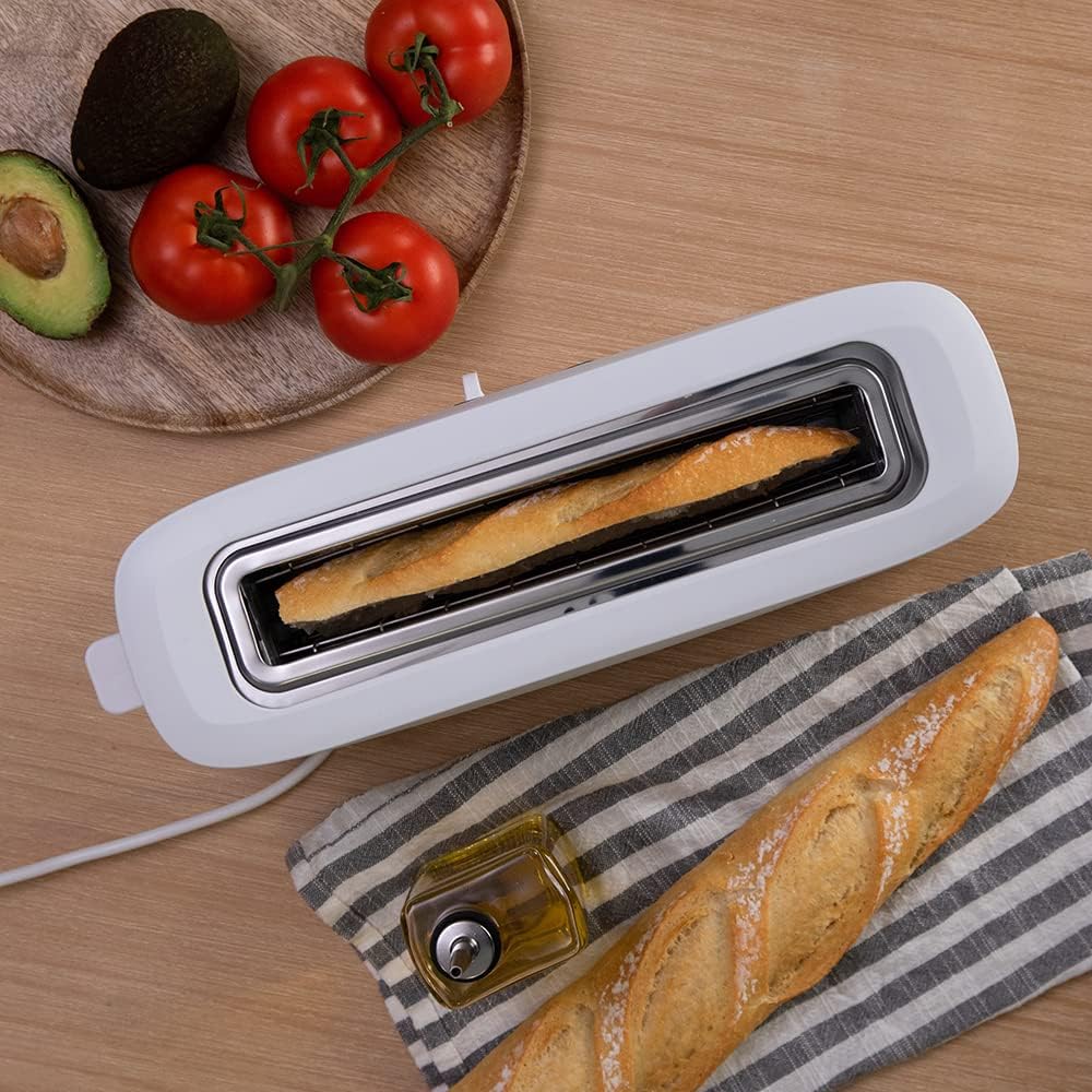 Cecotec Toaster Toast&Taste 9000 Doppel White aus Plastik mit 2 extra breiten kurzen Schlitzen Weiss