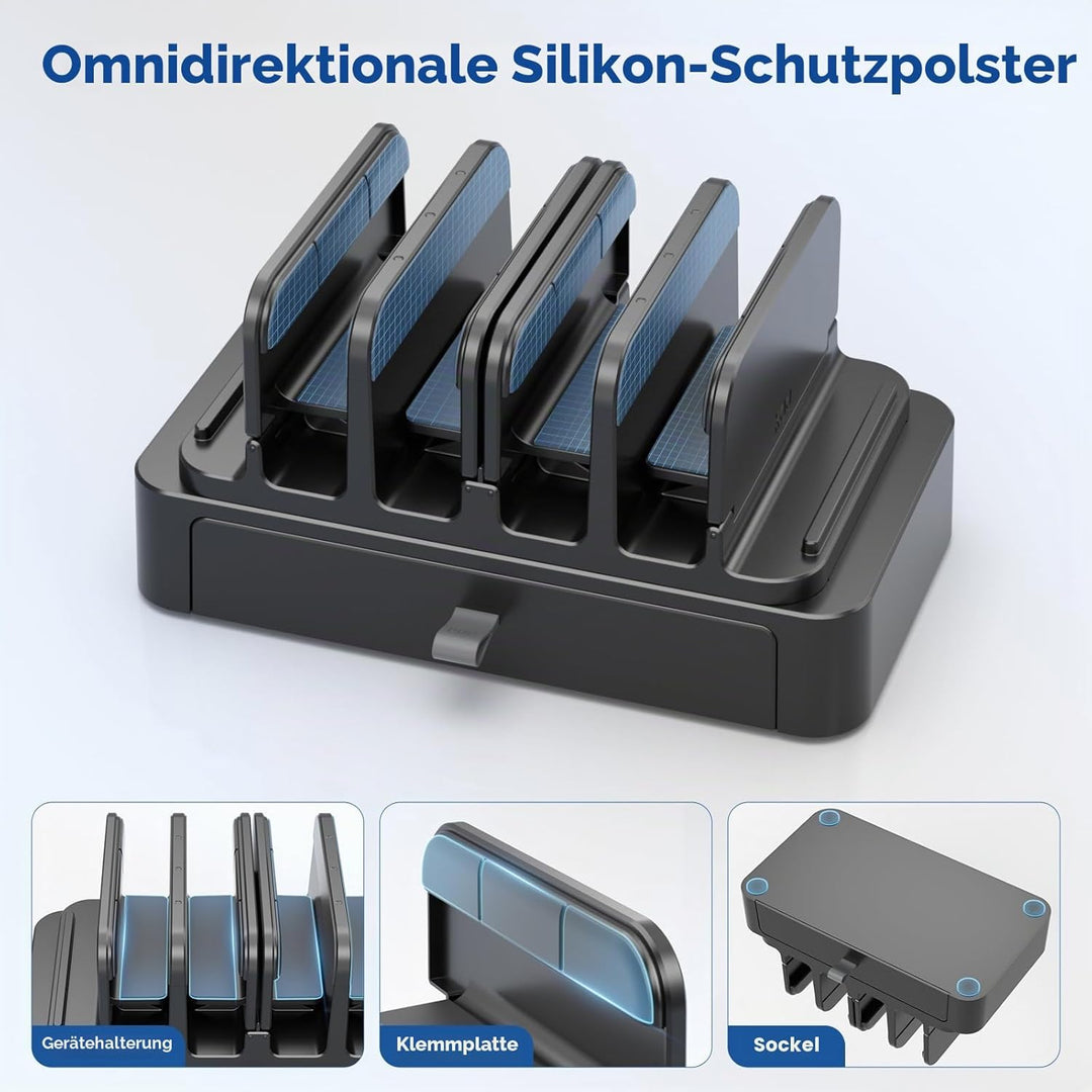 KDD Vertikaler Laptop Ständer mit Schublade – 7 in 1 Laptop Stand & Platzsparende MacBook Ständer mi
