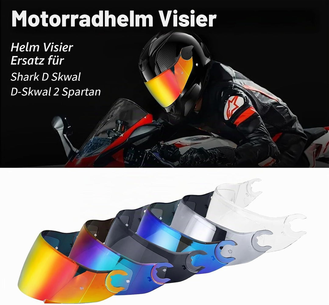 Helmvisier für D Skwal D-Skwal 2 Spartan,Motorradhelm Visier,Motorrad Windschutz Helm Objektiv Visie