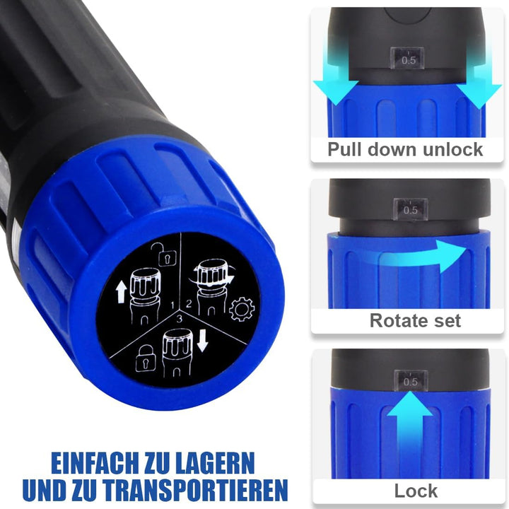 BINGCOBBER Drehmomentschrauber Set 1-6 Nm 12tlg.mit Kunststoffkoffer für Fahrrad Reparatur mit Bitha