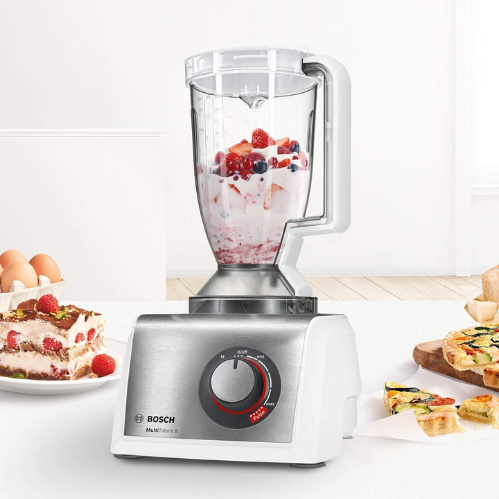 Bosch MC812S820 MultiTalent 8/1.250 Watt / 3.9 Liter/Multizubehör, weiss/edelstahl Version 2019 Weis