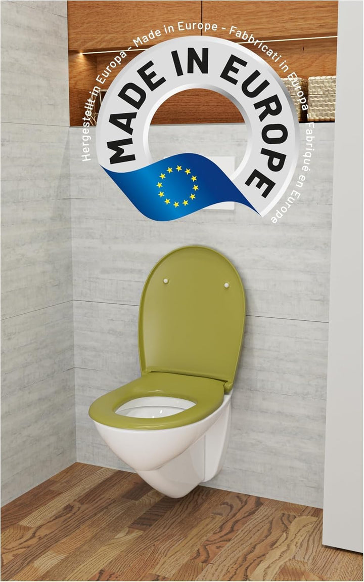 LUVETT® WC-Sitz mit Absenkautomatik C100 oval universell, Toilettendeckel mit 3 Edelstahl Montagelös
