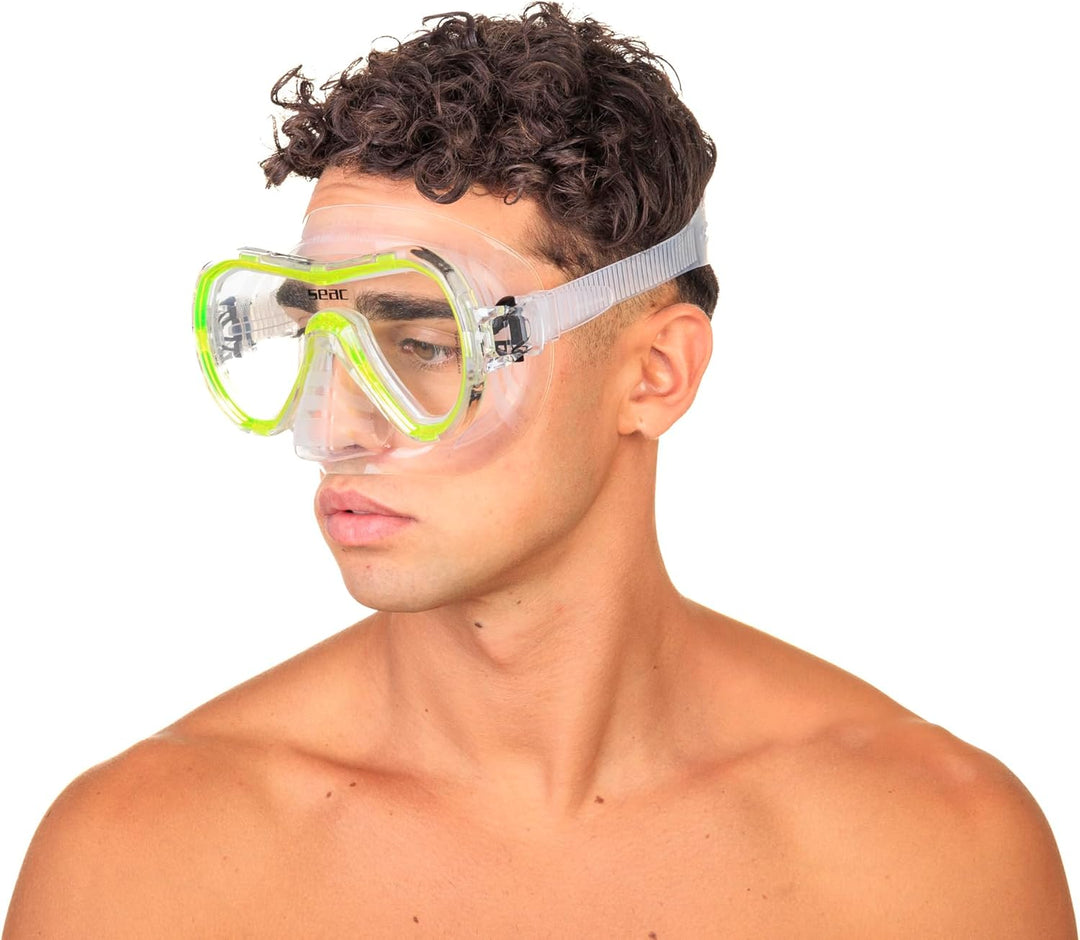 Seac Unisex Jugend Set Giglio MD Valve Schnorchelset mit Maske und Schnorchel mit Wasserausblasventi
