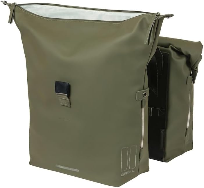 Basil SoHo Doppeltasche Nordlicht – 41 Liter – wasserdicht – geeignet für City- und E-Bike – mossgrü