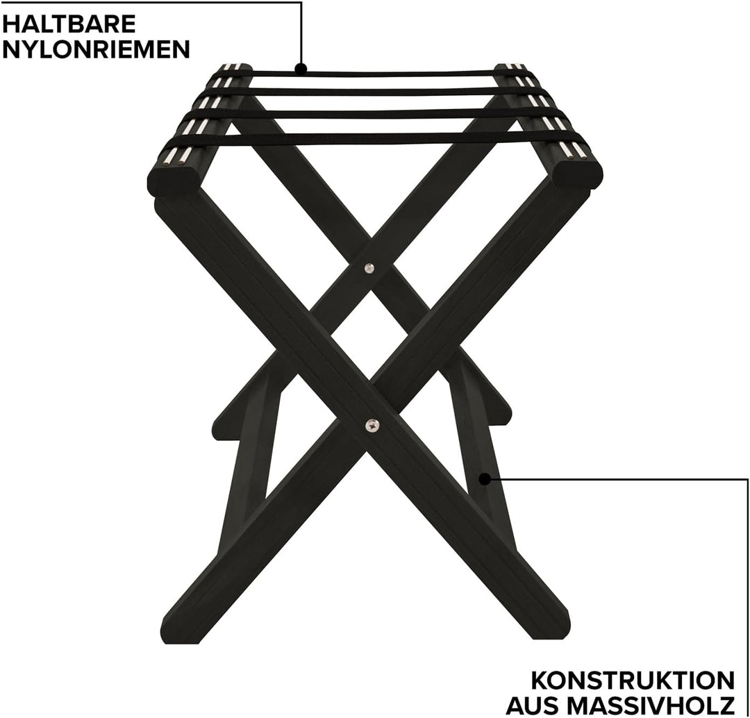 Corby York Gepäckträger aus Holz, Schwarz, Schwarz