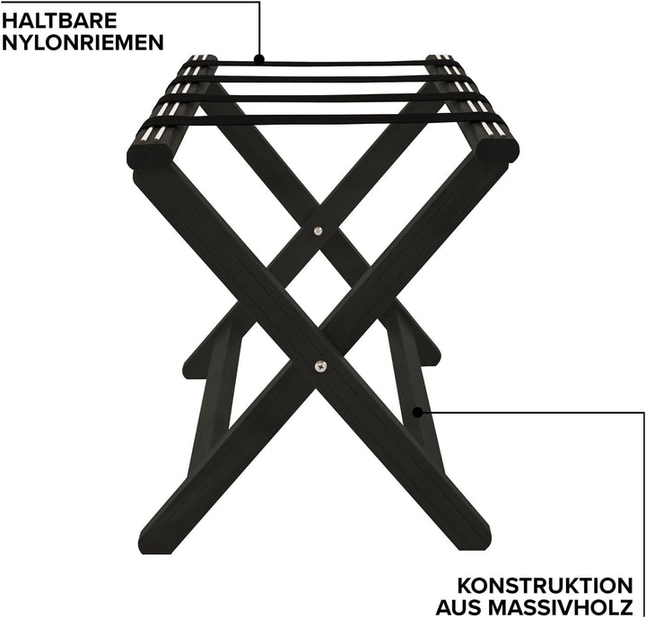 Corby York Gepäckträger aus Holz, Schwarz, Schwarz