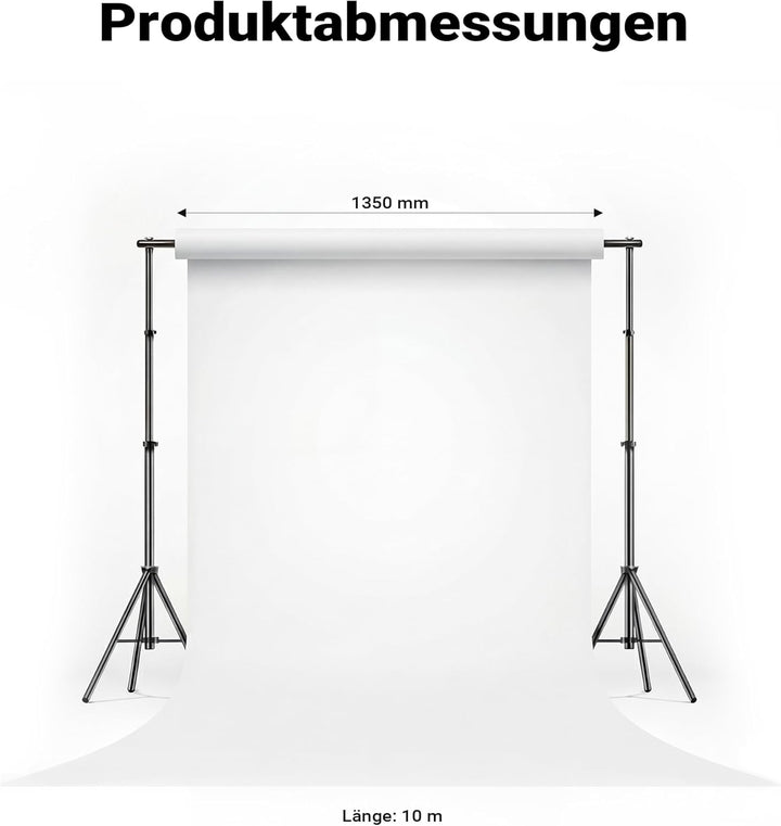 Walimex pro Fotohintergrund aus Karton 1,35x10m, weiss I Fotoleinwand als Backdrop für den professio