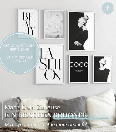 Papierschmiede® XL Mood Poster Set Coco Black Beauty, Bilder Wohnzimmer Deko Schlafzimmer, 2x DIN A2