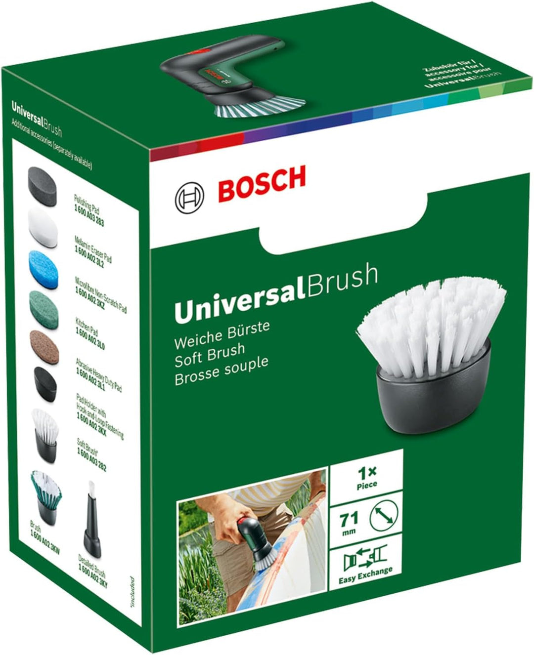 Bosch Weiche Bürste, Zubehör für elektrische Reinigungsbürste UniversalBrush (materialschonend; wied