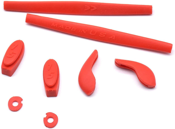 HKUCO Replacement Silicone Leg Set For Oakley Juliet Ear socks Rubber Kit Red/Blue/Black/Yellow, Red