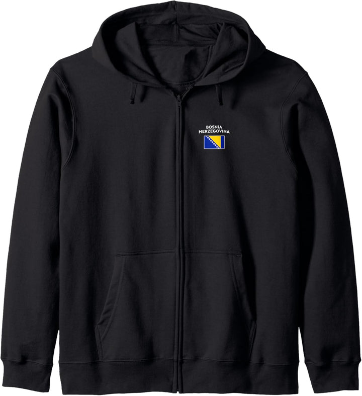 Bosnia Herzegovina Flag Blue, Yellow, White Kapuzenjacke