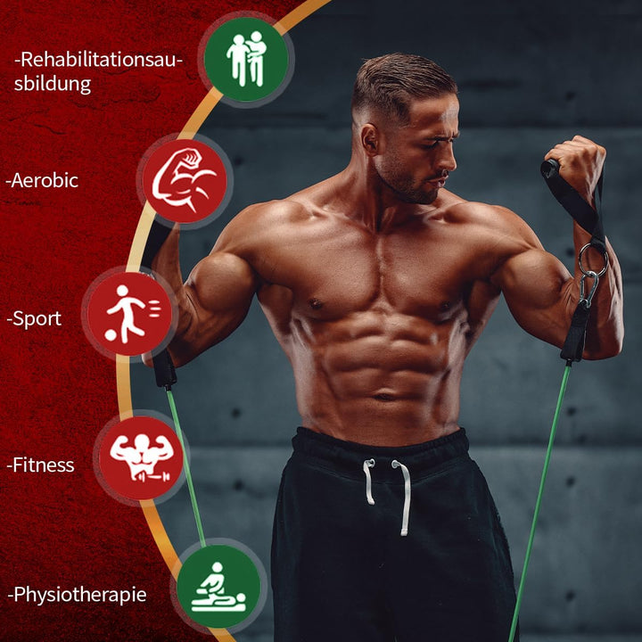 VEICK Resistance Bands Widerstandsbänder Set 5 Fitnessbänder Expander Tube Rubber Bands, Fitnessband