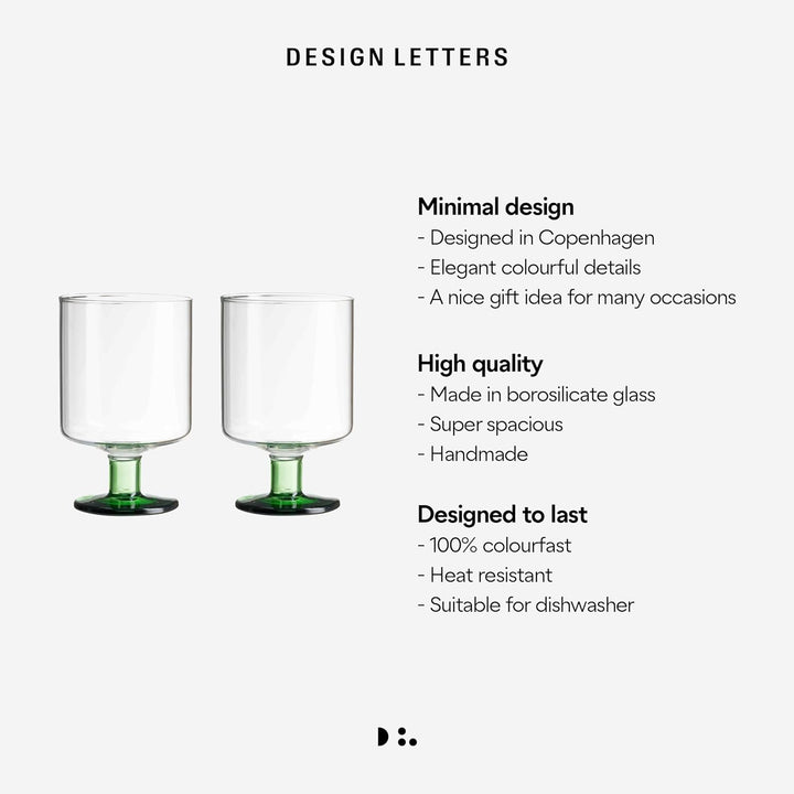 Design Letters WeinGläser set von 2 Stk | Weissweingläser Entworfen in Dänemark | Trinkglas Spülmasc