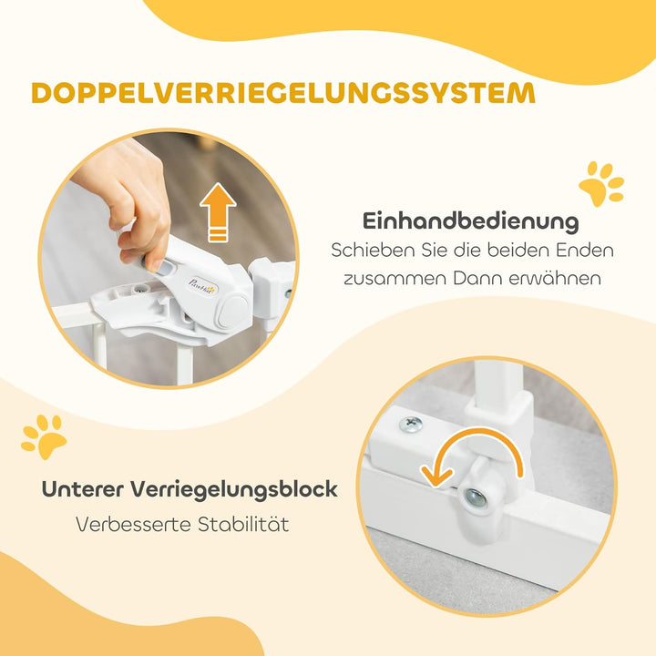 PawHut Hunde Türschutzgitter, Treppenschutzgitter, 74-80 cm Hunde Türgitter, Treppenschutz, Schutzgi