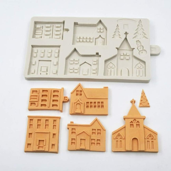 AXspeed 3D Weihnachten Silikon Kuchenform Weihnachtsbaum Haus Fondant Form Schokolade Gebäck Backfor