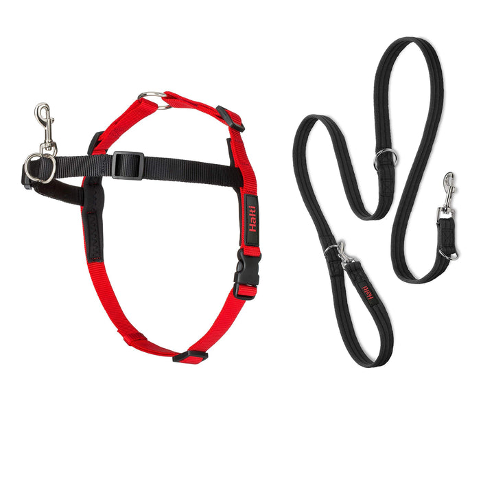 Company of Animals Halti Front Control Gurt und Trainingsleine Kombipackung, Medium Harness, schwarz