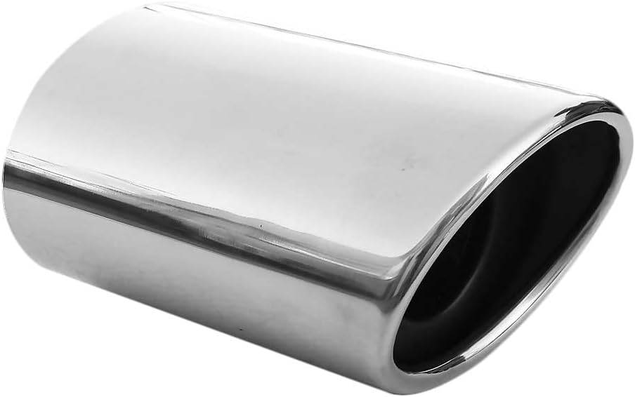 Auspuffblende Endrohr Auspuff Universell Schalldampf Edelstahl Oval bis 53mm Chrom AutoHobby