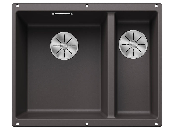 BLANCO SUBLINE 340/160-U | SILGRANIT felsgrau | Einbauart: Unterbau | Hauptbecken links | ohne Ablau
