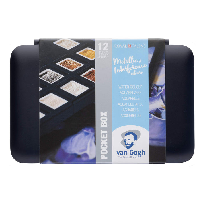 Royal Talens Talens Van Gogh Aquarell Pocket Box Metallic Edition mit 12 halben Schalen