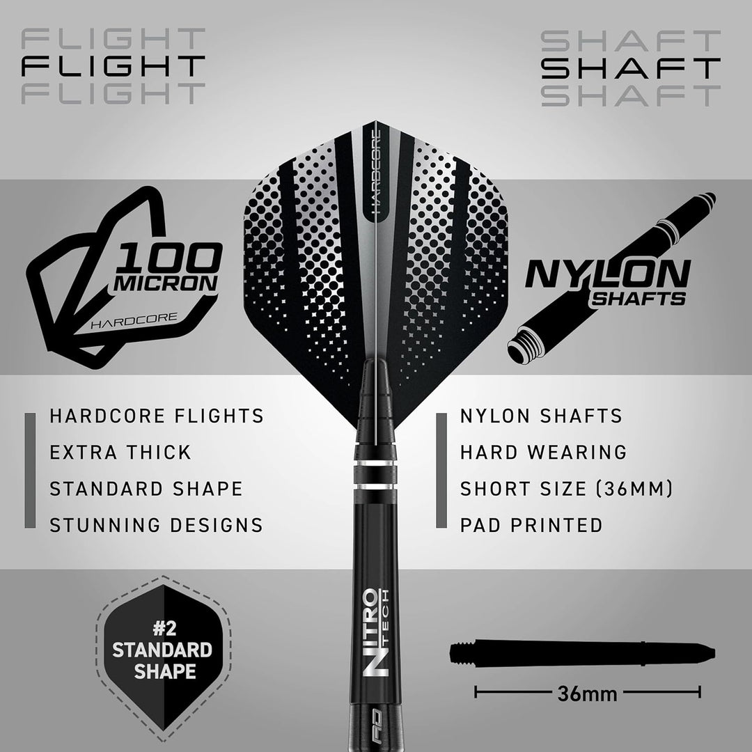 RED DRAGON Razor Edge Extreme Professional Tungsten Darts Set with Flights and Stems 22.0 Gramm, 22.