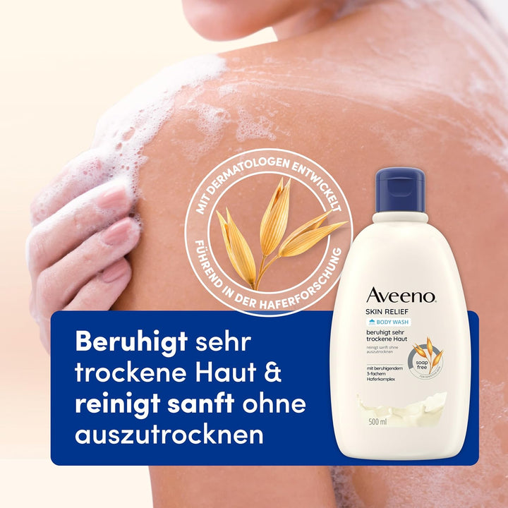 Aveeno Skin Relief veganes Duschgel seifenfreie Pflegedusche mit beruhigendem 3-fachem Haferkomplex