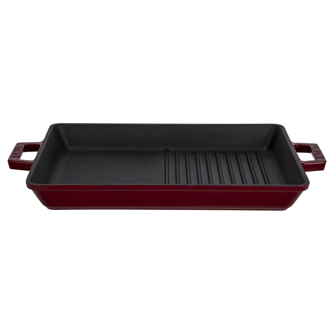 Lava Gusseisen-Doppelseiten-Grillpfanne 26x32 cm – emaillbeschichtet, vielseitig genutzt, herd- und