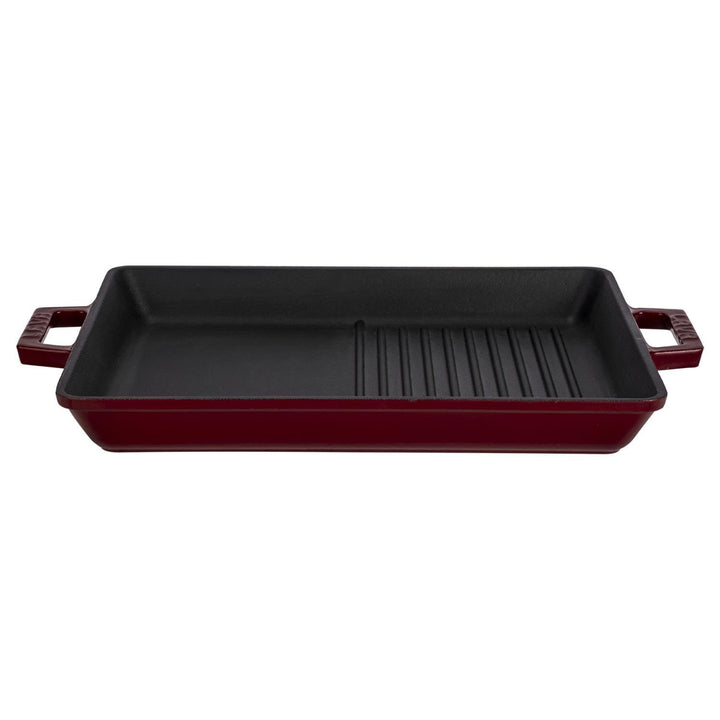 Lava Gusseisen-Doppelseiten-Grillpfanne 26x32 cm – emaillbeschichtet, vielseitig genutzt, herd- und