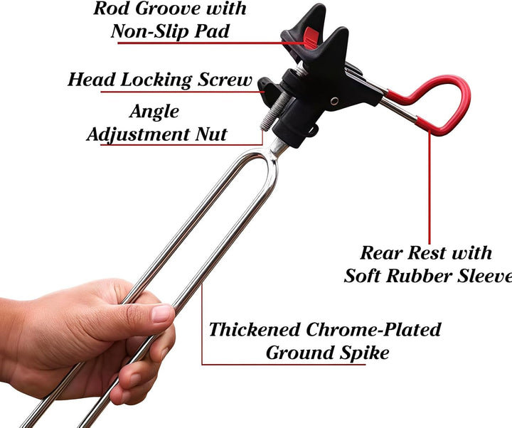 Rutenhalter, 2 Stück 360° Verstellbar Angelrutenhalter, Angelrute Halter, Edelstahl Universal Ruten