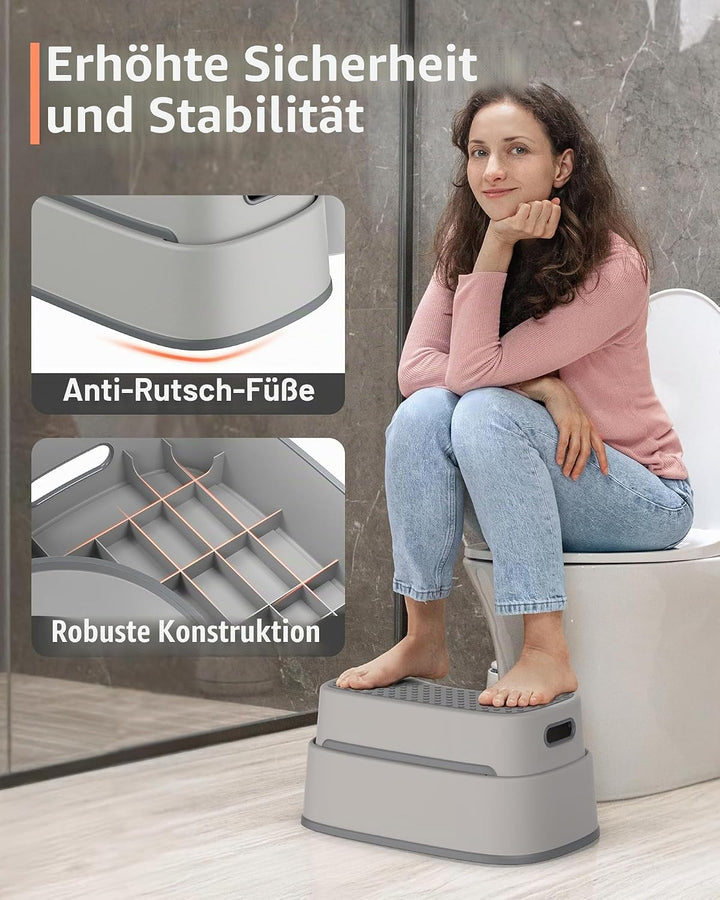 MR.SIGA Toilettenhocker Squat für Erwachsene, strapazierfähiger Badezimmerhocker, rutschfeste Toilet