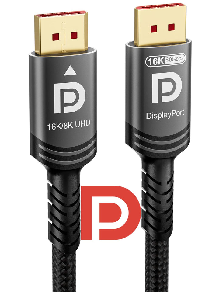 16k 8k DisplayPort 2.1 Kabel 80Gbps 1.5M, Zertifiziert Ultra-high Bit Rate DP Kabel UHBR20 HDR10+ DS