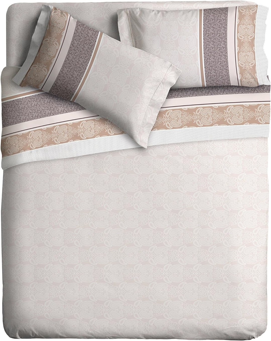 Ipersan Art de Vivre Doppelbett-Set, Haselnuss / Braun, 240x300 cm, 175x200 cm + 2 / 50x80 cm, Hasel