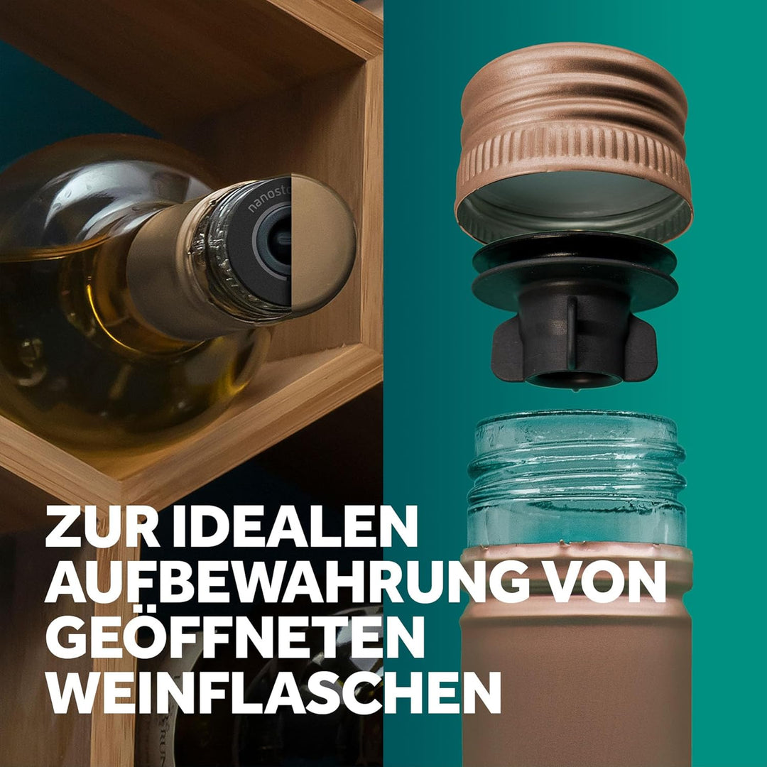 Airtender Vakuumset Gläser & Flaschen - Vakuumpumpe - 6 Weinstopper - Geschenkbox