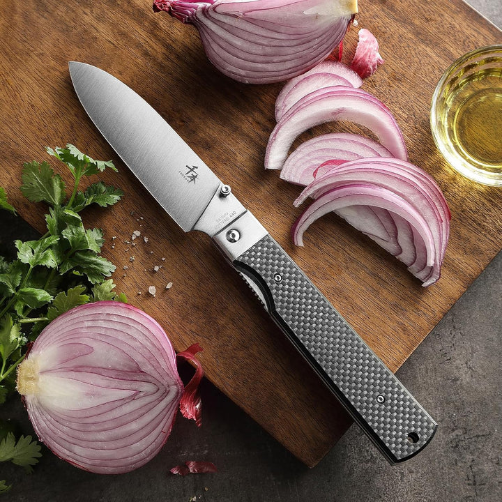 SENBO 440A Camping Chef Messer Edelstahl Sharp Japanisch Falten Tragbare Reise Obst-Messer Carbon Fi