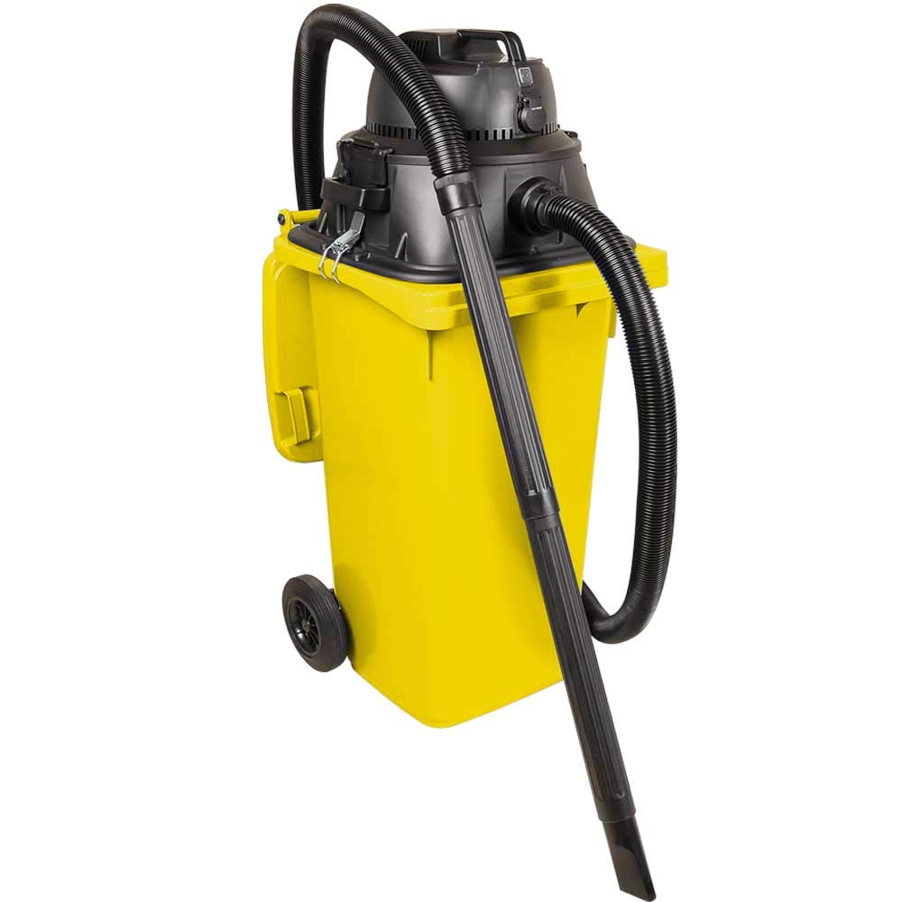 BRB Nass-/Trockensauger/Industriesauger 1100 Watt, mit 120 Liter Behälter (DIN Mülltonne) gelb, inkl