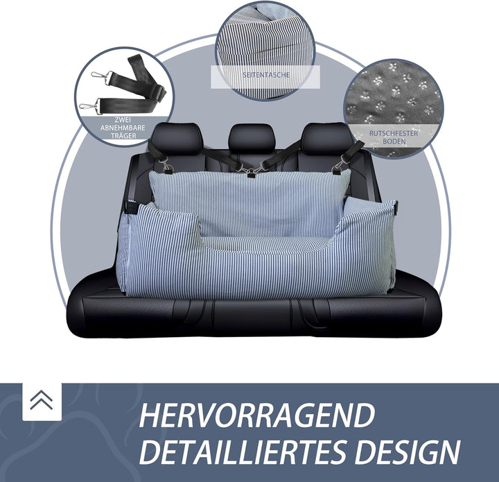 Hunde Autositz Hundebox 110 x 45 x 55 cm für Grosse und Mittlere Hunde, Praktischer Hundesitz Auf De