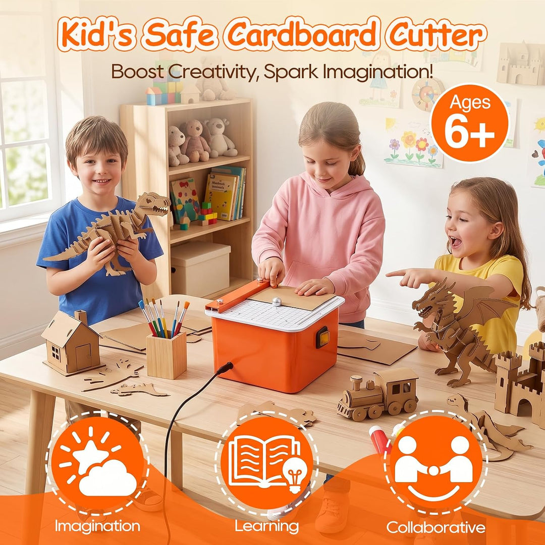 Kartonschneider Kinder, 45W Kartonschneider Elektrisch Sicheres DIY-Set, STEAM Lernspielzeug für Kin