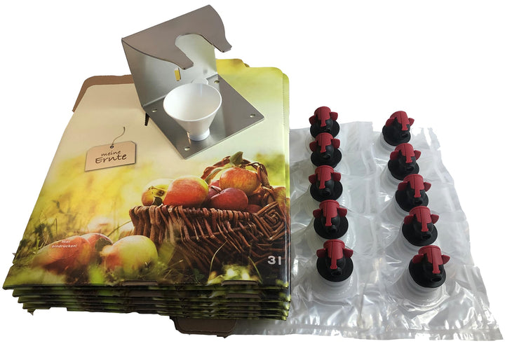 Selma Starterset, 3 Liter Bag-in-Box Set, 10 Beutel und Kartons, Abfüllhalter, Trichter