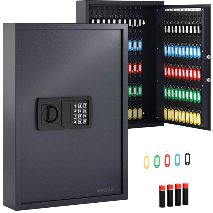 ACROPAQ Schlüsselschrank mit Zahlencode - Für bis zu 100 Schlüssel, Inkl. 100 Anhänger, Mit elektron