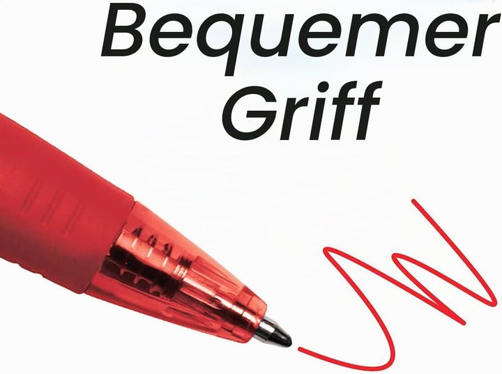 BIC BU3 Comfort Grip - Retractable Ball Pens - 4 Black, 3 Blue, 3 Red